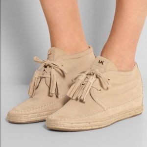 Michael Kors Kendrick Suede Lace Up Wedge Sneaker