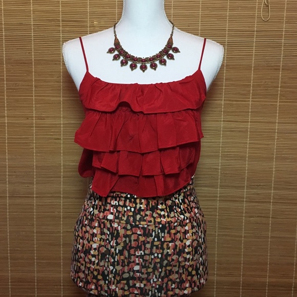 Red Ruffle Blouse - Picture 2 of 4