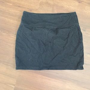 Black knit mini skirt