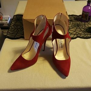 Emilio Caprini red suede stilettos