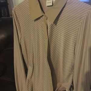 Cream/taupe blouse. Buttons up front. Large