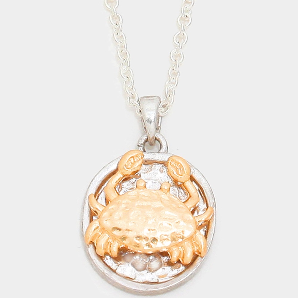 Boutique | Silver Necklace with Gold Crab - Picture 3 of 5