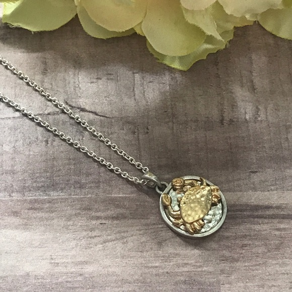 Boutique | Silver Necklace with Gold Crab - Picture 2 of 5