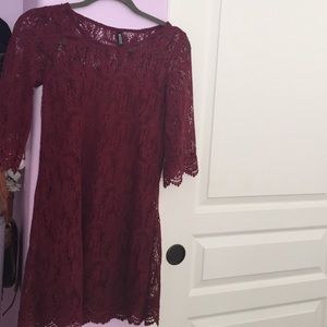 Burgundy lace dress