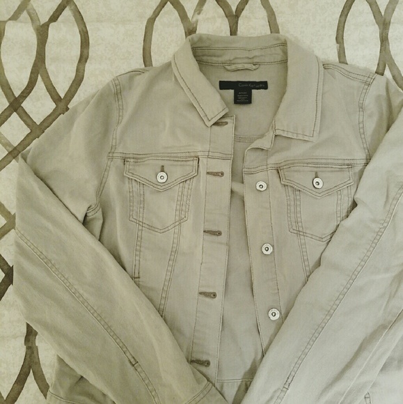 Calvin Klein Distressed Light Gray Jean Jacket