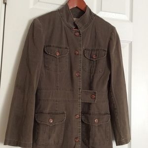 Long Khaki Denim Coat