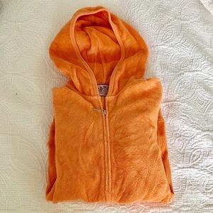 Juicy hooded jump suit in orange sherbet