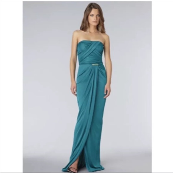 David Meister Strapless Long Dress Green Size 10