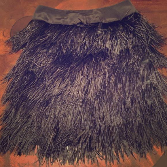 worth new york Dresses & Skirts - Ostrich feather silk mini skirt