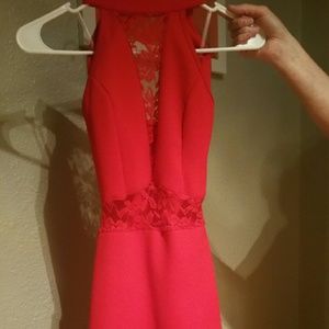 Red lace dress
