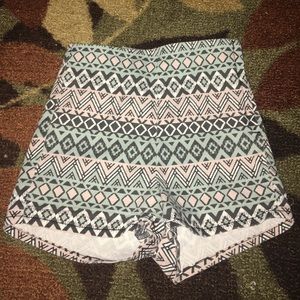 H&M pastel printed high waisted shorts