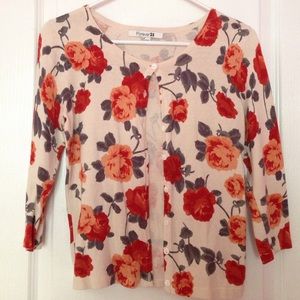 VINTAGE F21 Rose print sweater