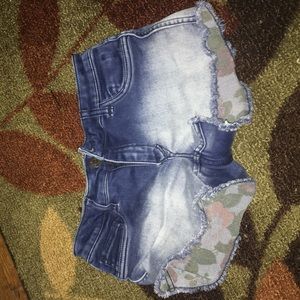 reversible jean shorts