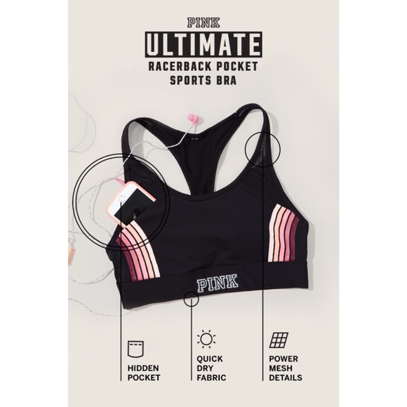 🚫SOLD🚫 VS PINK Ultimate Pocket Sports Bra Set - Picture 3 of 4