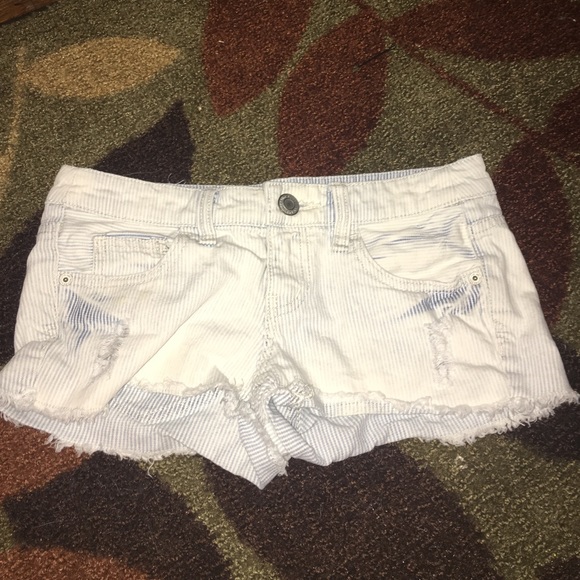 pinstripe jean shorts - Picture 1 of 4