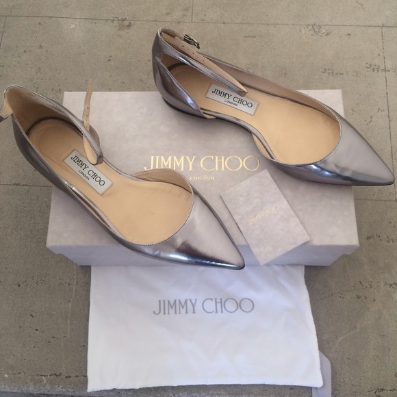 Beautiful Jimmy Choo Lucy metallic flats! - Picture 3 of 4