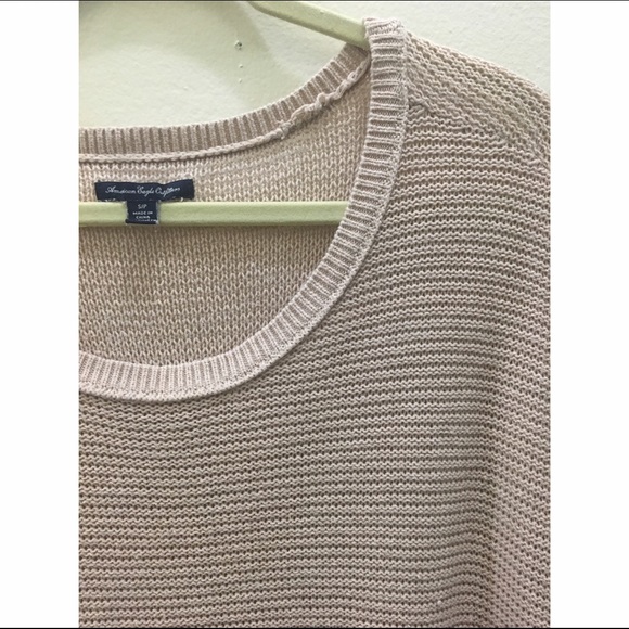 AMERICAN EAGLE BLUSH RUFFLE SWEATER - S - Picture 3 of 3