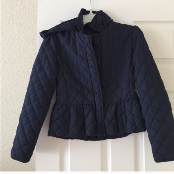 Gap kids quilted blue with hooded size 12