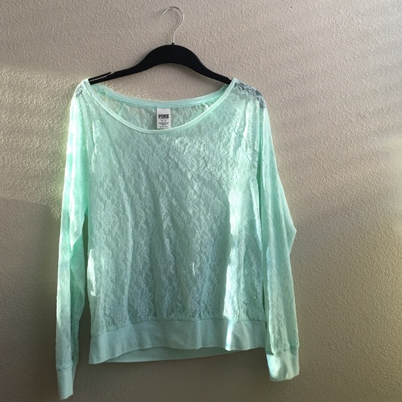 Victoria's Secret Pink mint long sleeve shirt