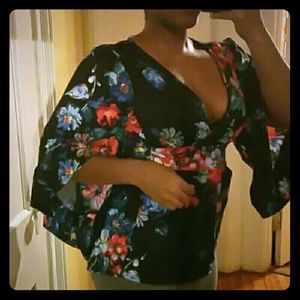 SOLD: Betsey Johnson Floral Blouse
