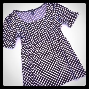 Forever 21 Silky Black & White Polka Dot Top