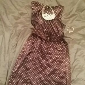BROWN POLKA DOT DRESS