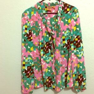 Tory Burch Geometric print silk blouse 12