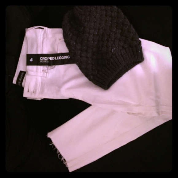 White cropped express jean legging