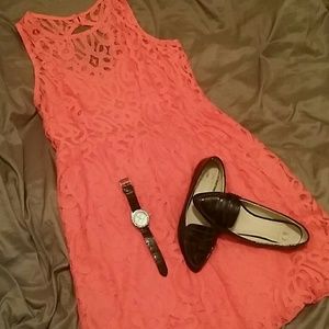Coral Lace Dress