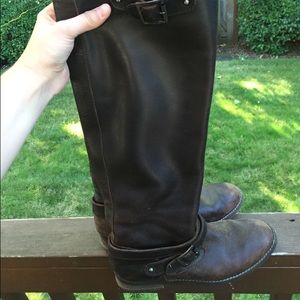 Tall Leather Espresso Boots