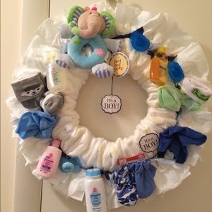 diaper wreath boy