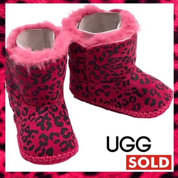 UGG NIB infant's Fuchsia Leopard Boots - Sz 2/3 - Picture 1 of 4