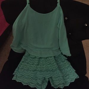 Mint green romper