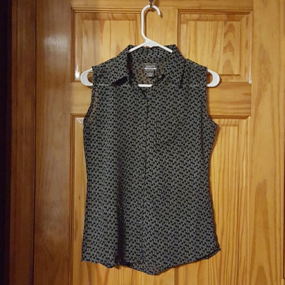 Black and white patterned sheer top