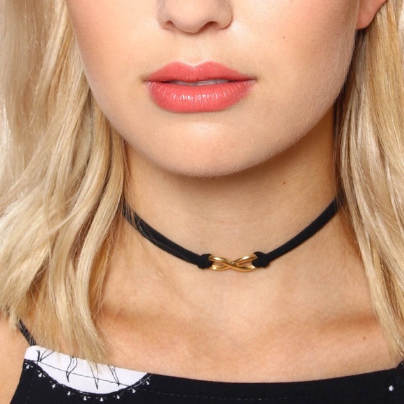 🆕Infinity Choker with black suede + bronze charm