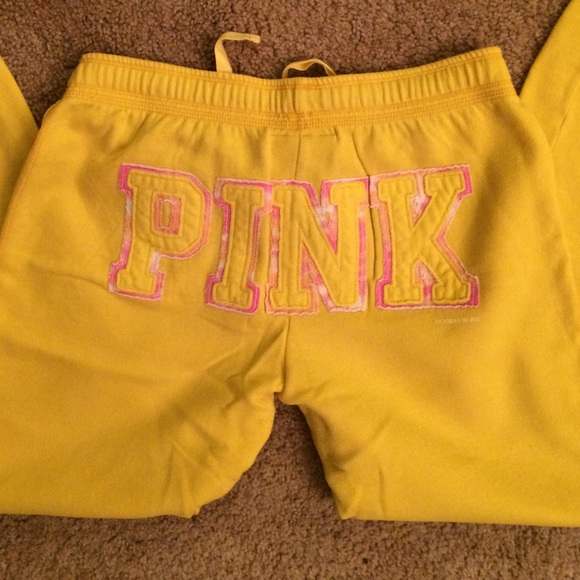 VS PINK yellow capris!