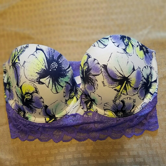 PINK Victoria's Secret 34D Bustier Bra W/Straps
