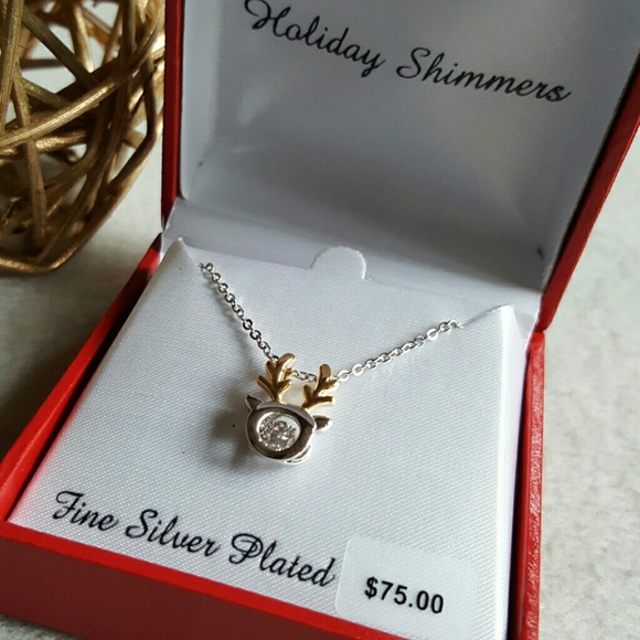 🎄Holiday Shimmers Fine Silver Plated CZ Necklace - Picture 2 of 4