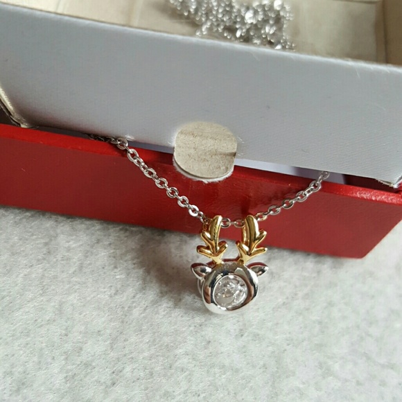 🎄Holiday Shimmers Fine Silver Plated CZ Necklace - Picture 3 of 4