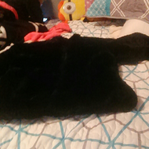 Black furry fall/winter coat