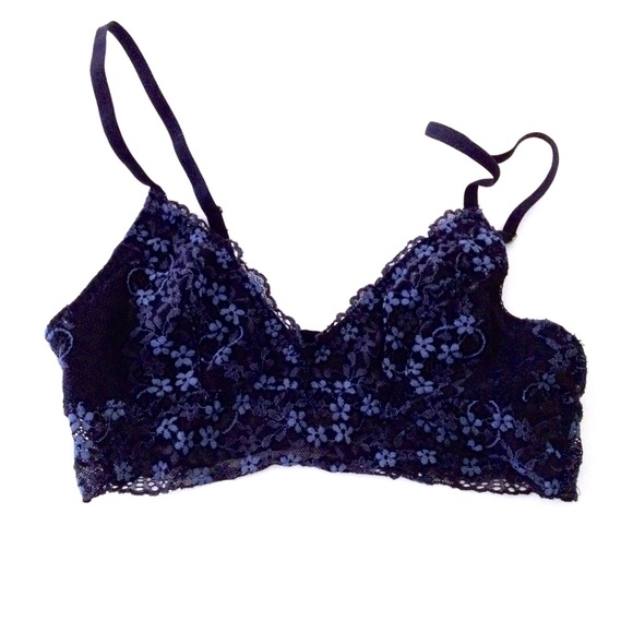 a&f floral midnight blue bralette XS