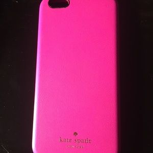 Hot pink leather Kate spade iPhone 6+ case