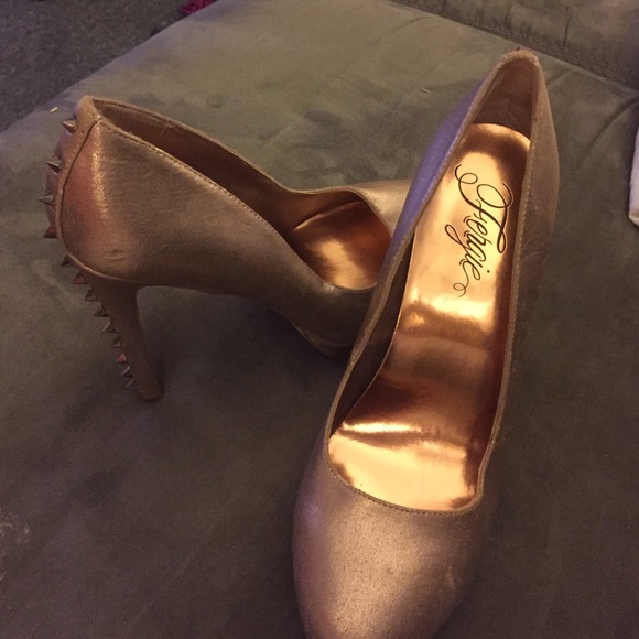 Fergie Gold platform heels