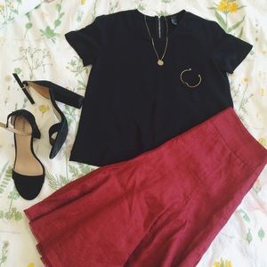 Beautiful Red Linen Skirt