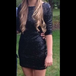 Short Black Sequin Homecoming or Prom Dress