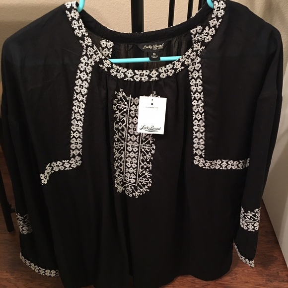 Black & White lace sheer top
