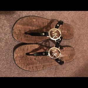 MK black thong sandals!