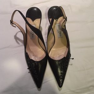 Jimmy Choo Black leather heels