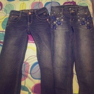 2 Pairs Justice Jeans, Size 8