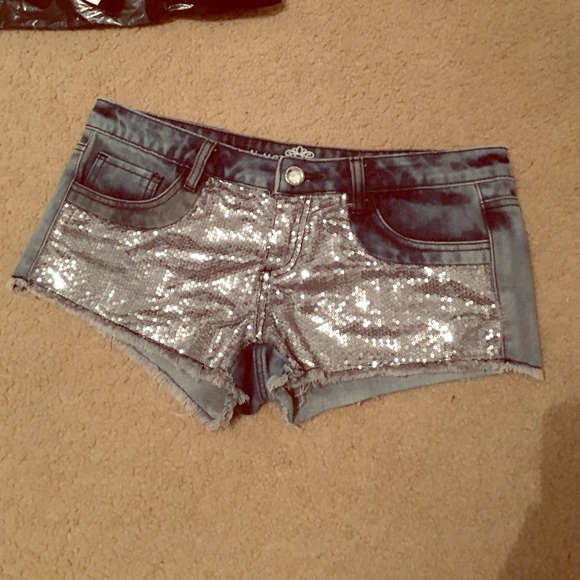 Almost Famous Sequin Denim Shorts